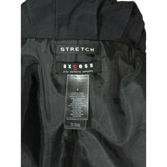 Axcess Womens Jacket Size 4 Black Ruffled Collar Button Up Pleated Detail - Picture 7 of 9